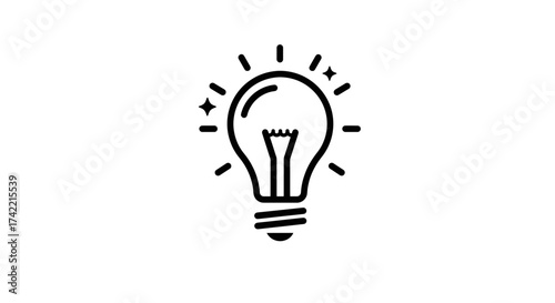 Bright light bulb icon symbolizing a new idea or creative thinking.