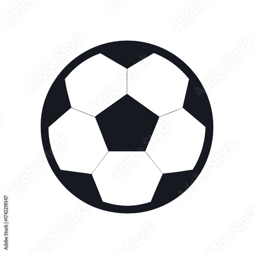 Classic black and white soccer ball icon representing the sport of football. football icon.