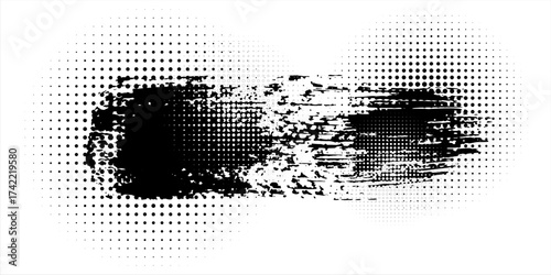 Distorted grunge layer error. Noise destroys texture. Vector trendy deformed glitch shape modern line