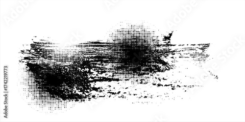 Distorted grunge layer error. Noise destroys texture. Vector trendy deformed glitch shape modern line