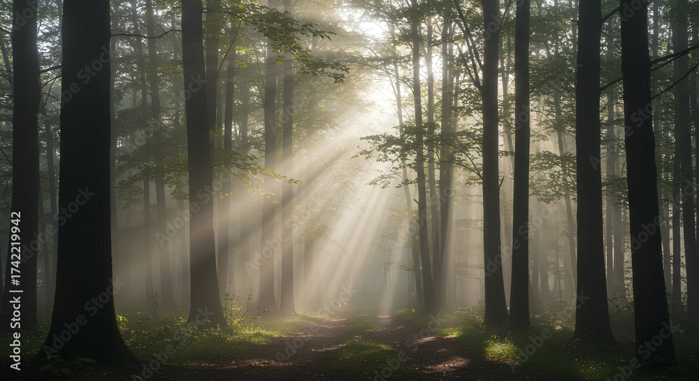 Obraz premium morning in the forest