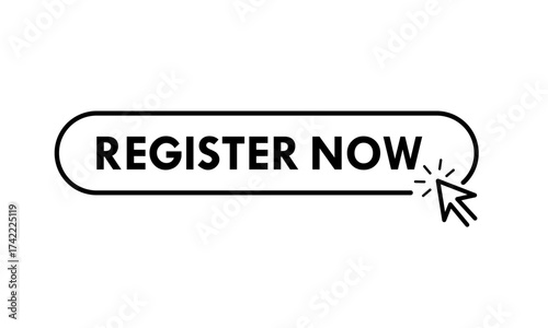 Register now logo template illustration