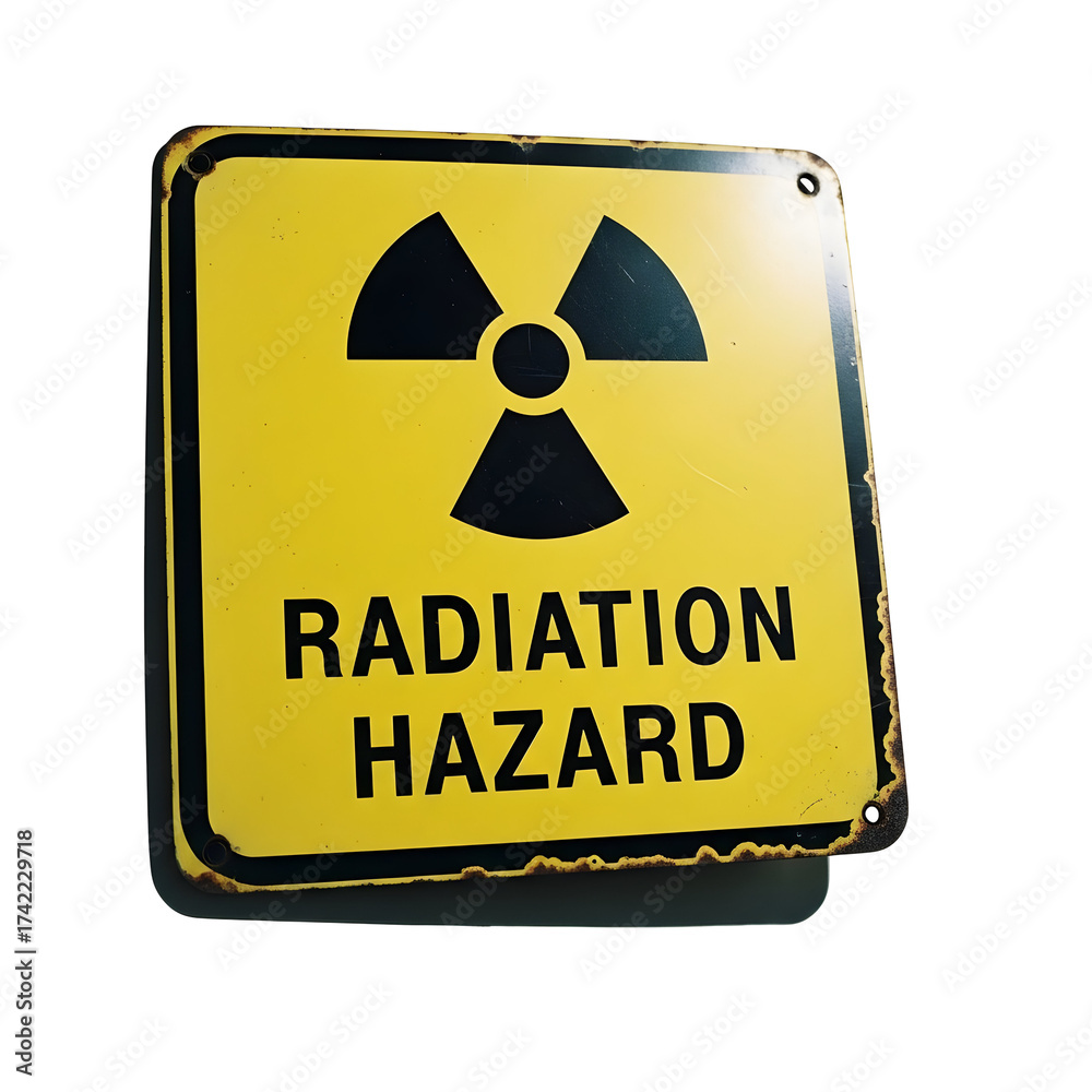 Fototapeta premium Radiation hazard sign against a transparent background