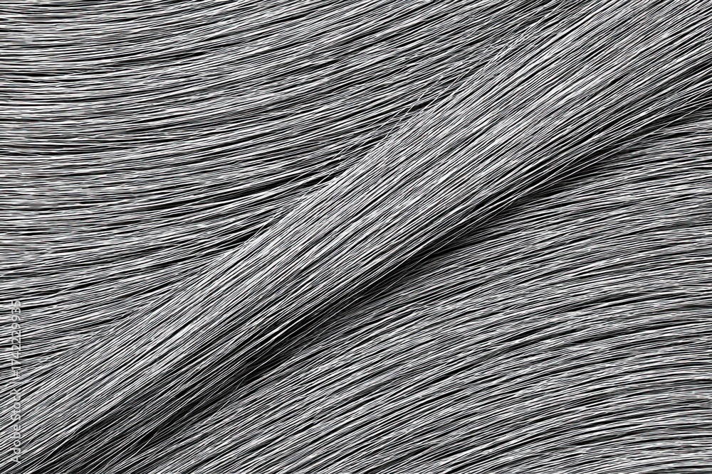 Obraz premium Dense, textured, parallel gray lines flow across the surface