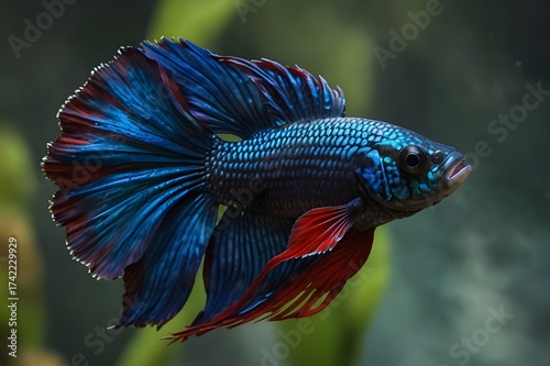 peacock feather on a green background