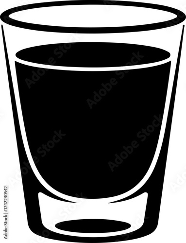 shot glass  silhouette vector illustration