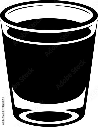 shot glass  silhouette vector illustration