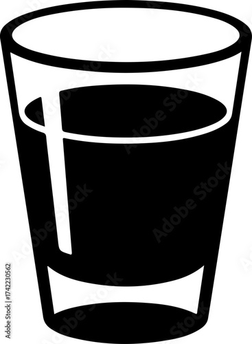 shot glass  silhouette vector illustration