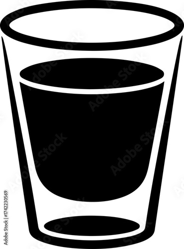 shot glass  silhouette vector illustration