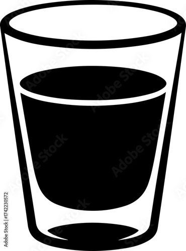 shot glass  silhouette vector illustration