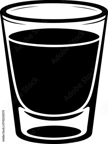 shot glass  silhouette vector illustration