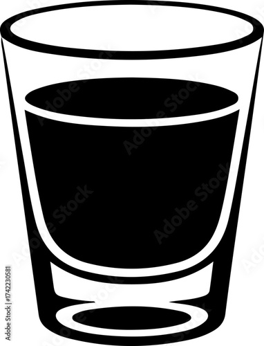 shot glass  silhouette vector illustration
