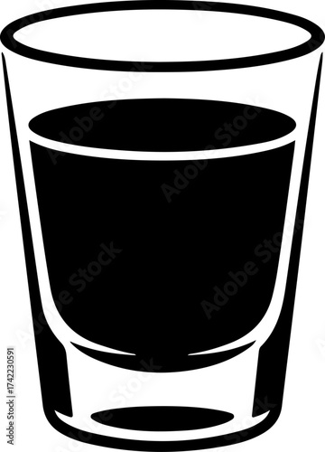 shot glass  silhouette vector illustration