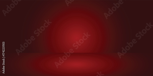 Red room background. Abstract empty studio. Horizontal bg. Light scene for product. Simple 3d backdrop. eps 10 vector