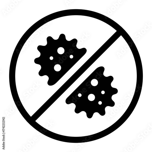 Antibacterial icon symbolizing germ protection and disinfection. Represents hygiene, sterilization, and medical-grade cleanliness.
