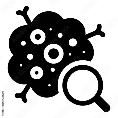 Oncology icon symbolizing cancer research and diagnosis. Represents disease awareness, medical science, and health treatment.