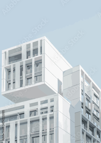 modern office building with blue sky