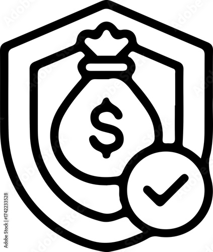 dollar sign icon shied shape image 