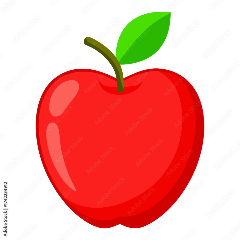 Fototapeta premium Simple Clean Illustration of Red Apple