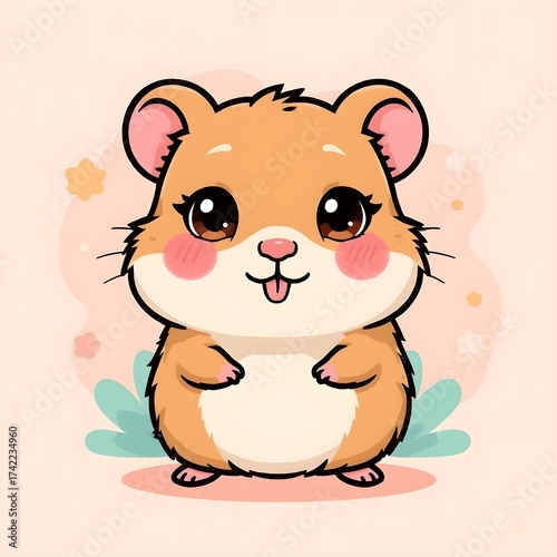a cute hamster illustration,generative ai