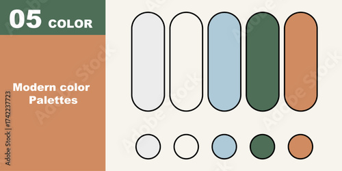 Modern Color Palettes Collection for Designers and Creative Projects with Five Distinct Colors