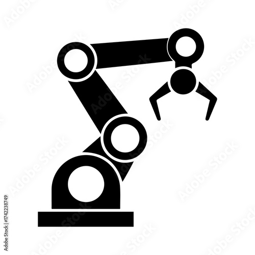 industrial robotic arm icon for automation and technology