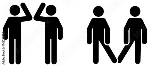 elbow bump and foot tap greeting icon