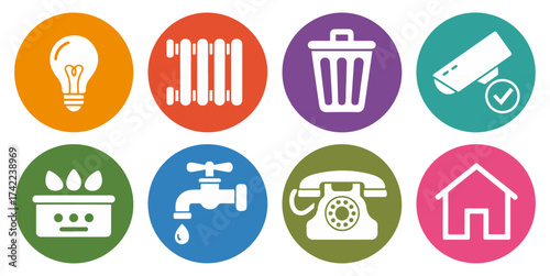 utilities icon set with water gas and electricity