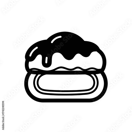 Delicious dessert with creamy topping and a sweet filling perfect treat.