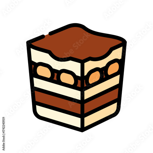 Delicious tiramisu dessert with layers of cake and cream perfect for any occasion.