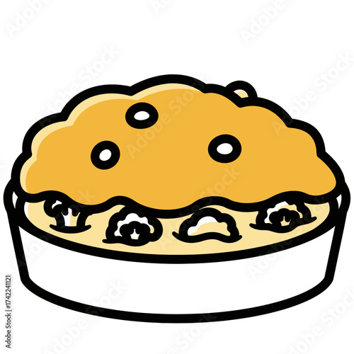 Delicious baked casserole dish with creamy sauce and vegetables.