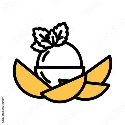 Mango dessert with mint leaves a refreshing and delicious treat.