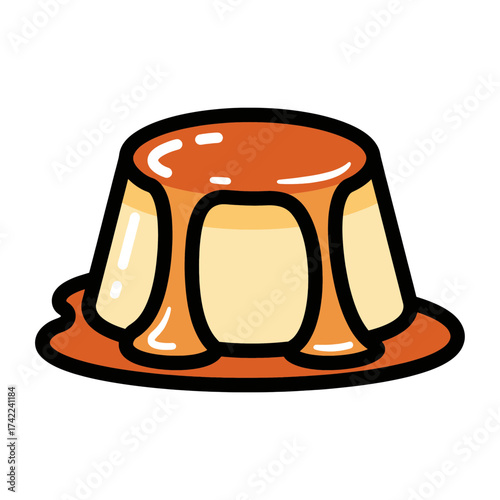 Delicious caramel flan dessert with a glossy caramel sauce.