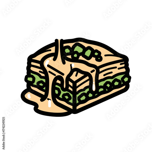 Delicious layered dessert with creamy sauce a sweet treat for indulgence.