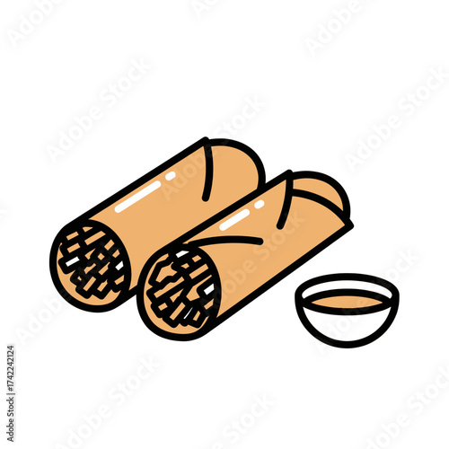 Delicious spring rolls with dipping sauce a tasty appetizer.