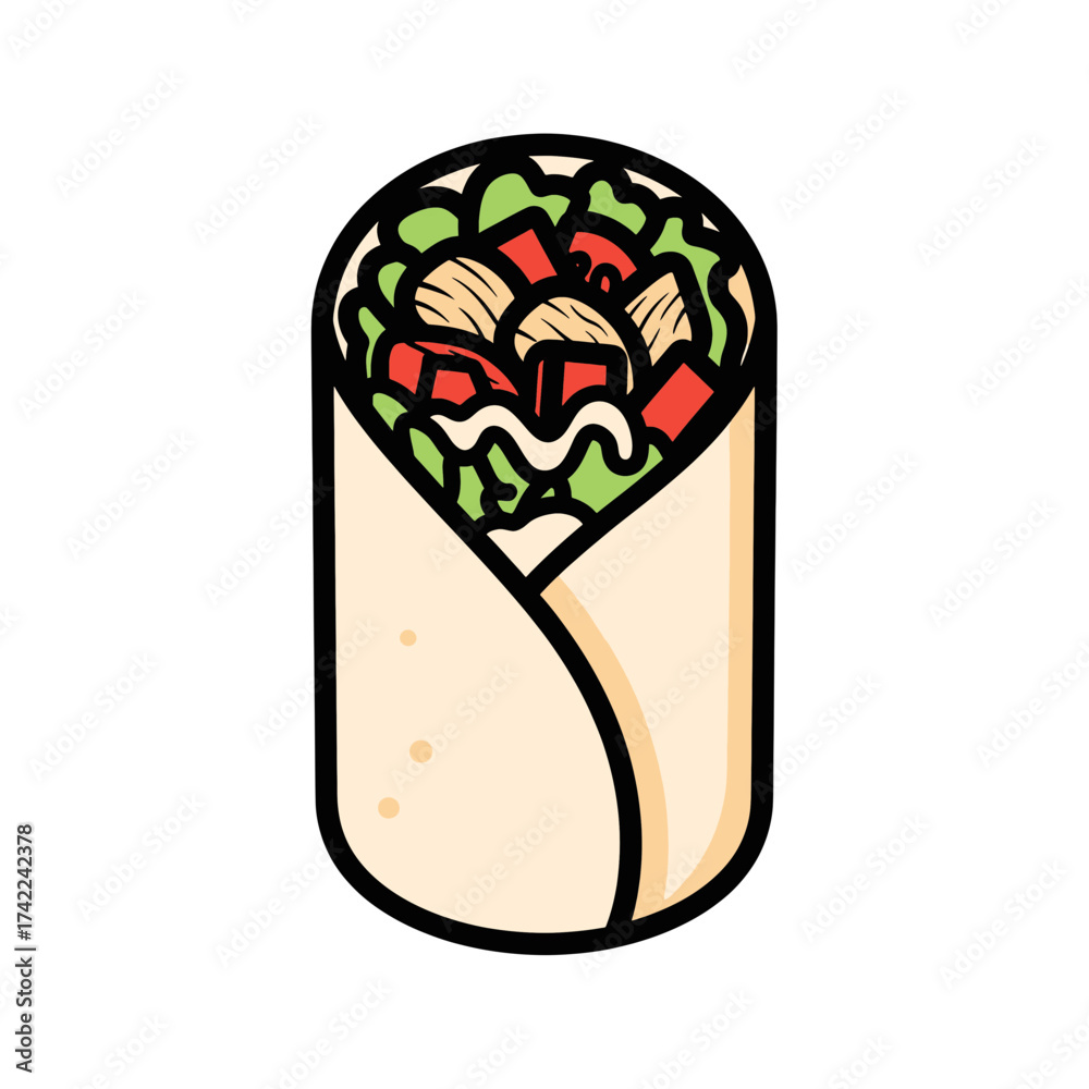 Obraz premium Delicious and colorful burrito with fresh ingredients a tasty meal.