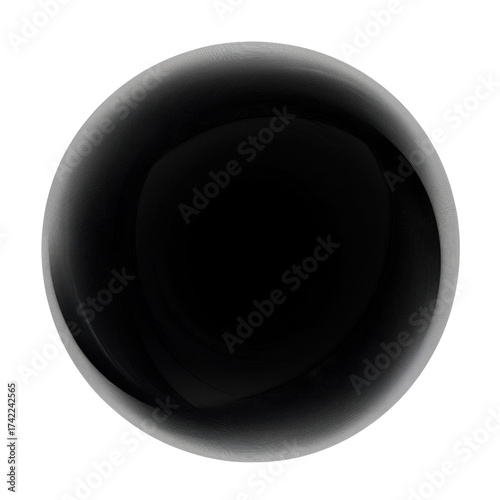 AI Image: A captivating abstract of a dark orb with ethereal glowing edges against a black void