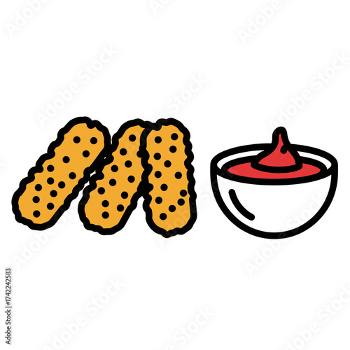 Chicken nuggets and dipping sauce a delicious fast food meal.