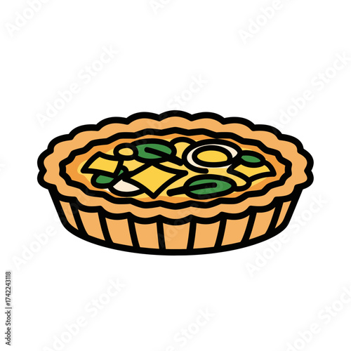 Delicious and savory quiche with fresh ingredients and a golden crust.
