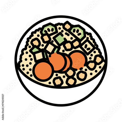 Delicious and colorful food dish with various ingredients a culinary delight.