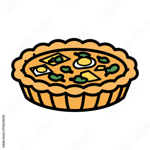 Delicious quiche with eggs and vegetables a savory pie.