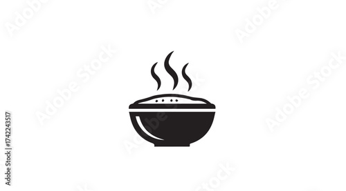 Hot food served in a bowl with steam rising culinary symbol representing warmth and delicious meal vector