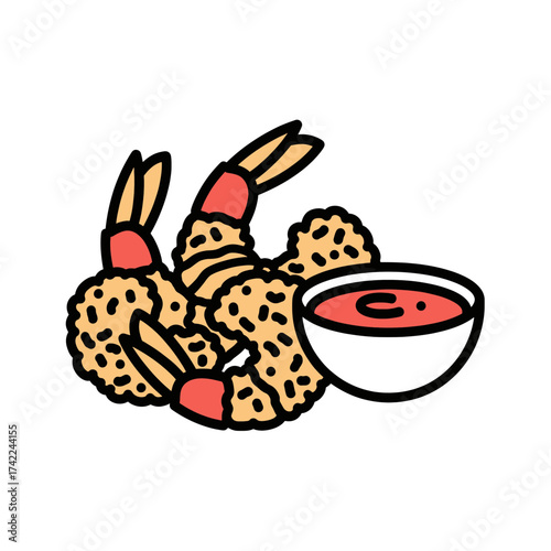 Delicious fried shrimp with dipping sauce a tasty appetizer 1.