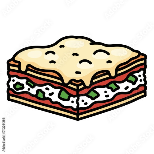 Delicious lasagna with melted cheese and layers of pasta sauce and vegetables.