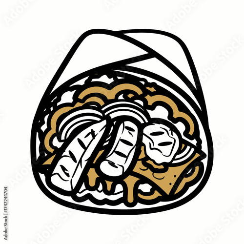 Delicious burrito with various fillings a tasty and satisfying meal.