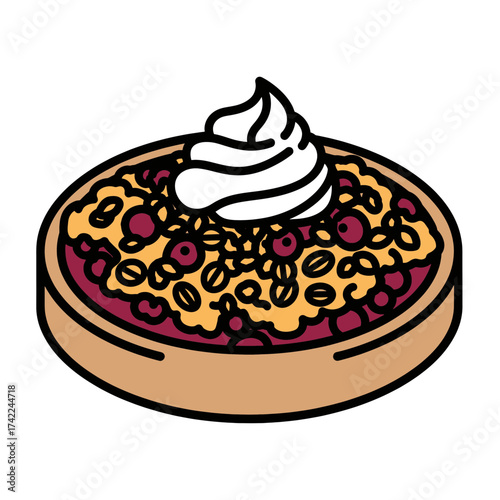 Delicious dessert with cream on top a sweet treat for everyone to enjoy.