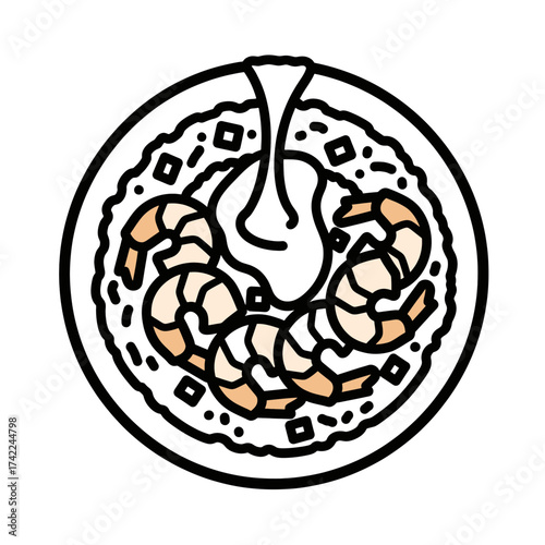 Delicious shrimp dish with artistic presentation on a plate culinary delight.