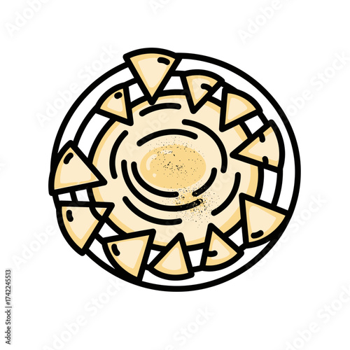 Delicious plate of nachos with cheese and toppings perfect snack.