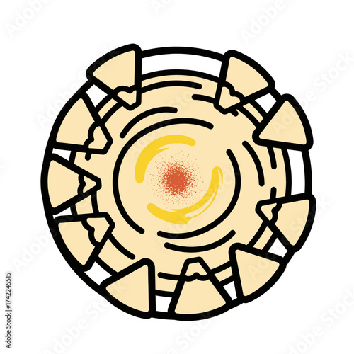 Hummus with pita chips a delicious and popular Middle Eastern dish.