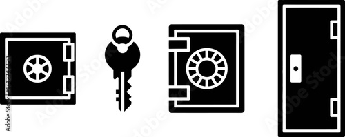 Secure access with a key to a safe and a door